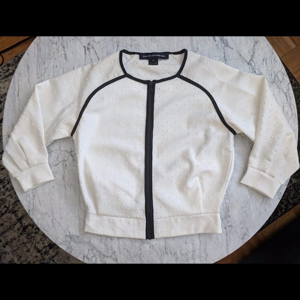 French Connection White 3/4 sleeve jacket - XS
